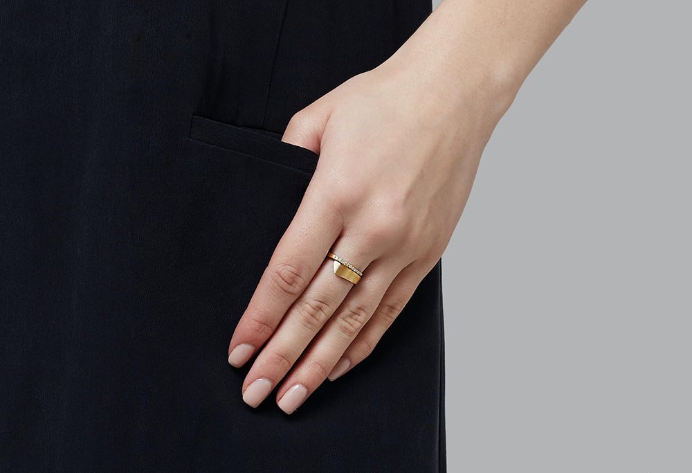 'Overlap' Gold and Diamond Ring