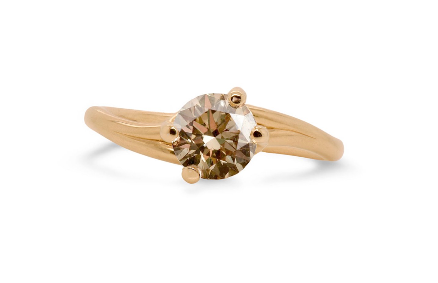 ‘Embrace’ 18ct rose gold and cognac diamond ring