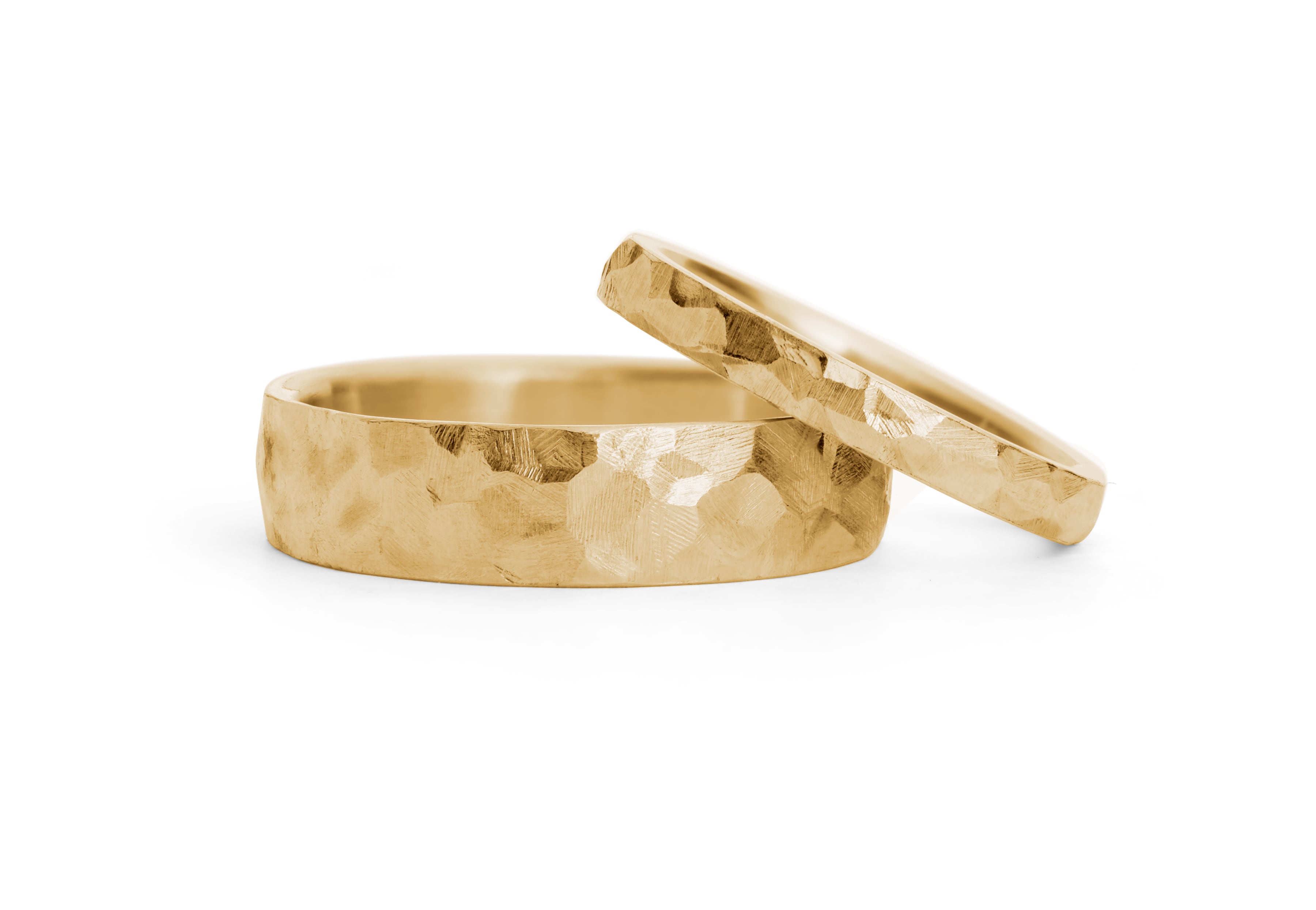 Ladies and mens hammered wedding bands-McCaul