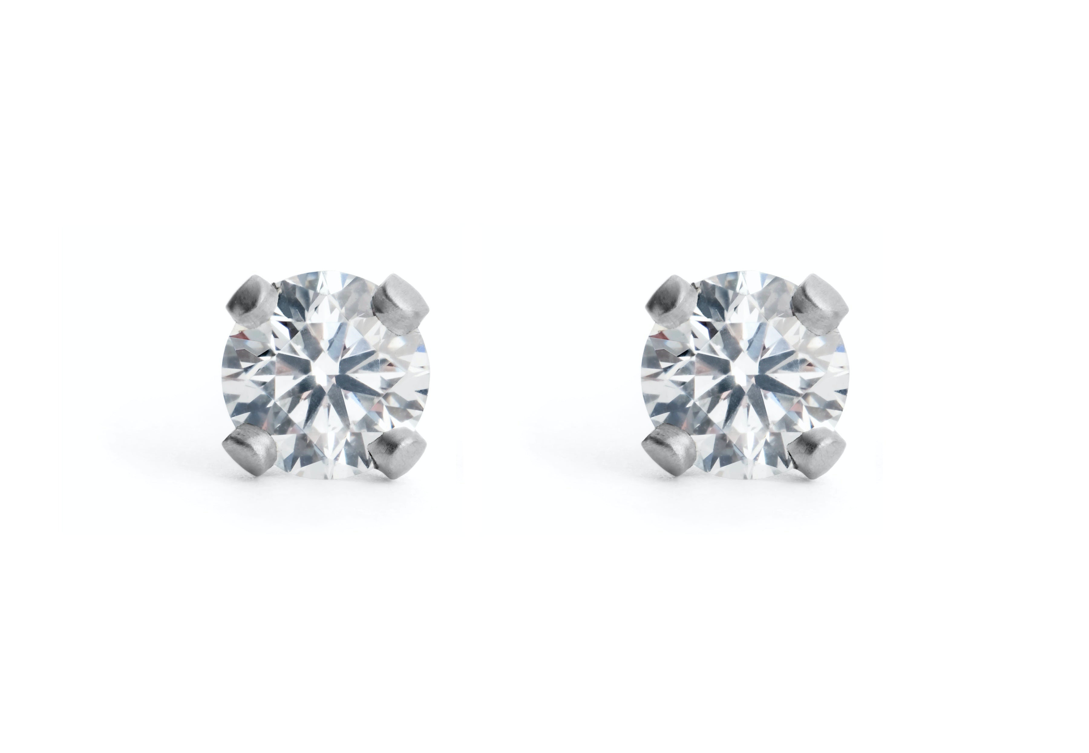 Sculpted Platinum Diamond Ear Studs-McCaul