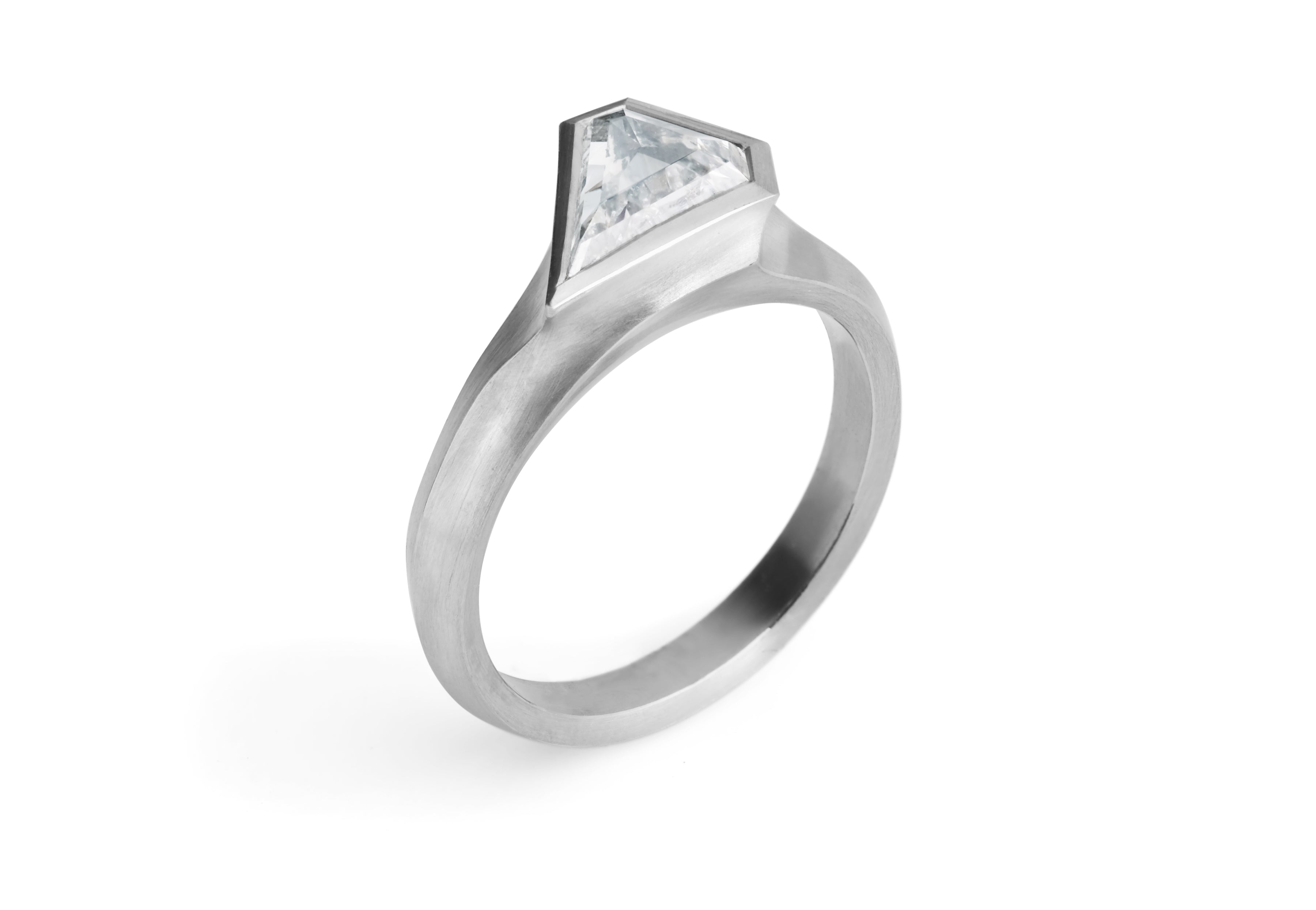 Arris carved ring with shield shaped diamond-McCaul