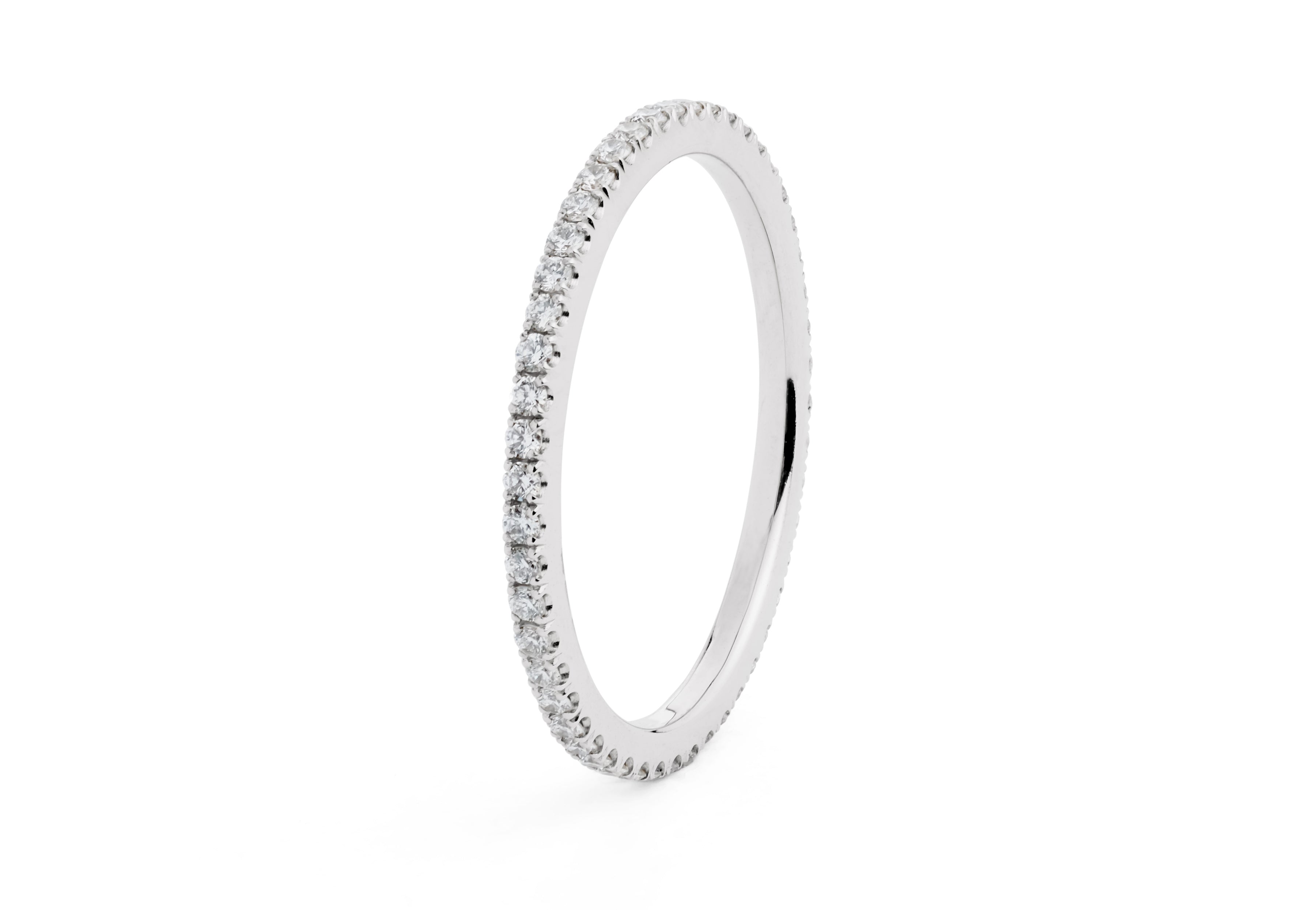 'Thread' fine platinum diamond set wedding/eternity bands-McCaul