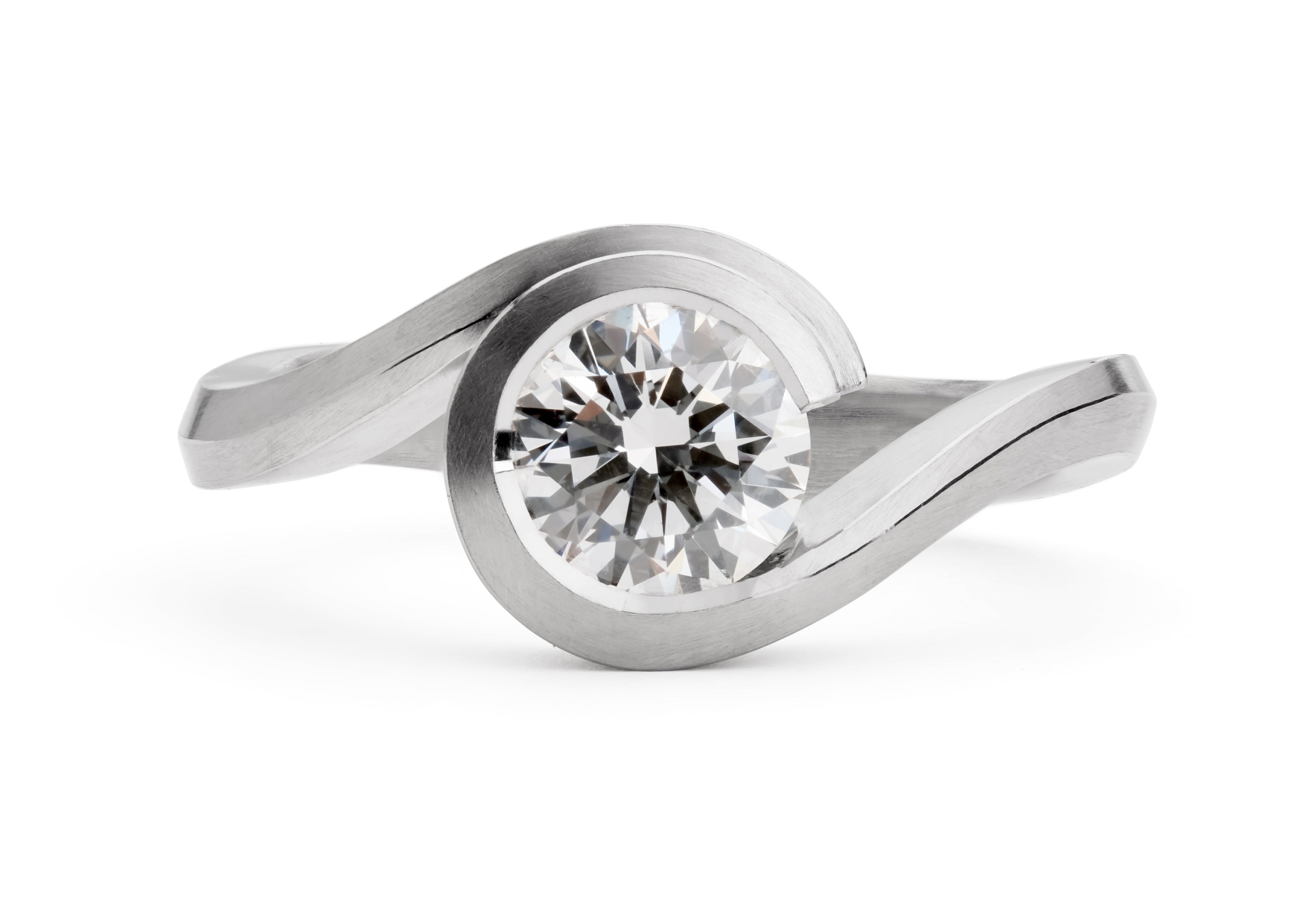 'Wave' platinum engagement ring-McCaul