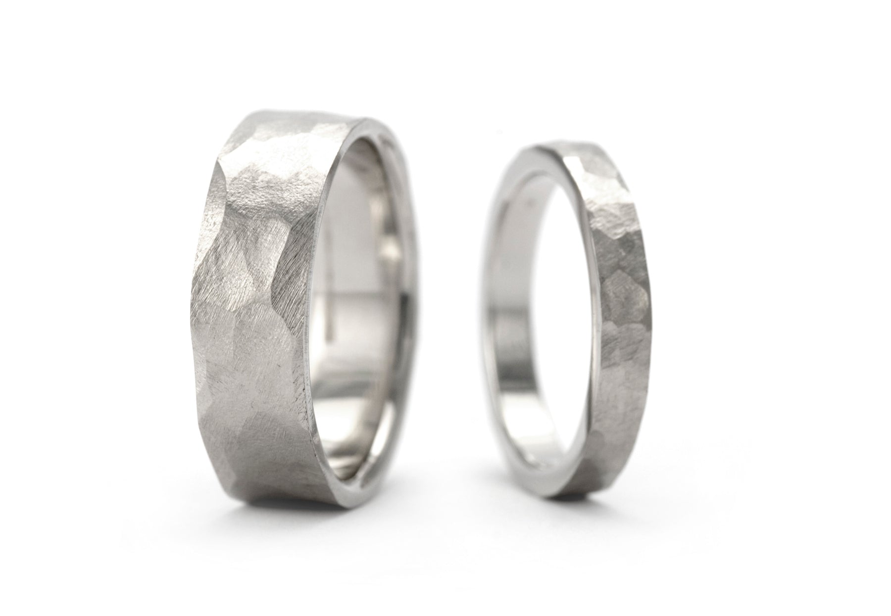 Ladies and mens hammered wedding bands-McCaul