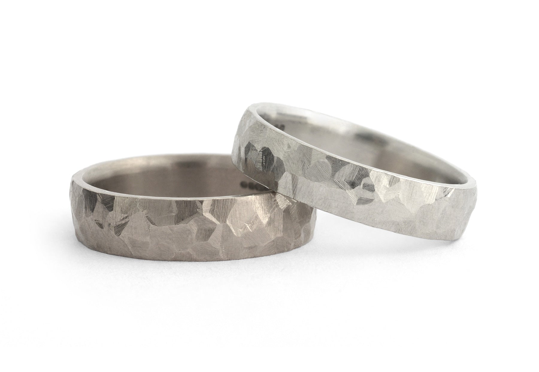 Ladies and mens hammered wedding bands-McCaul