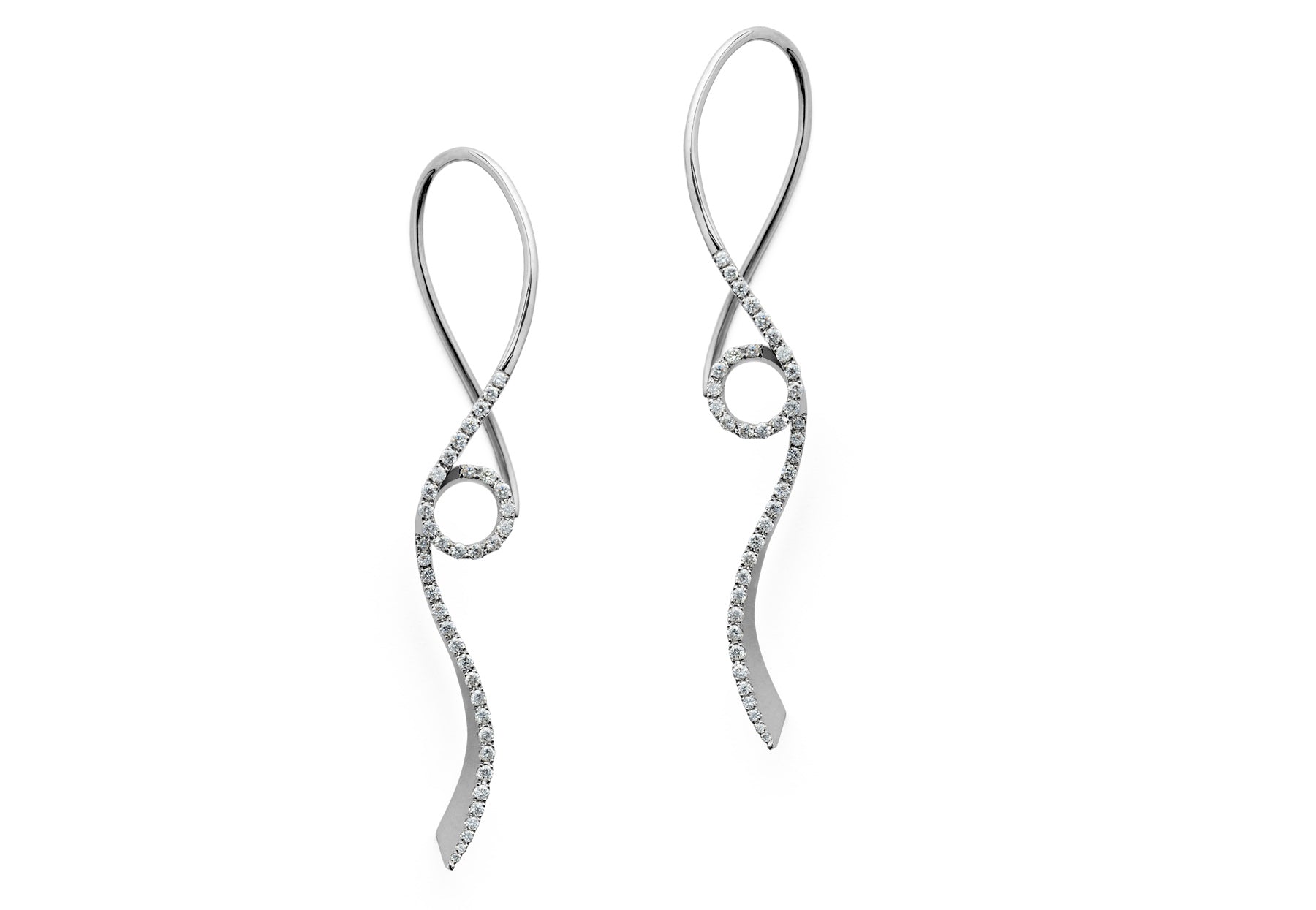 18 carat white gold and diamond earrings-McCaul